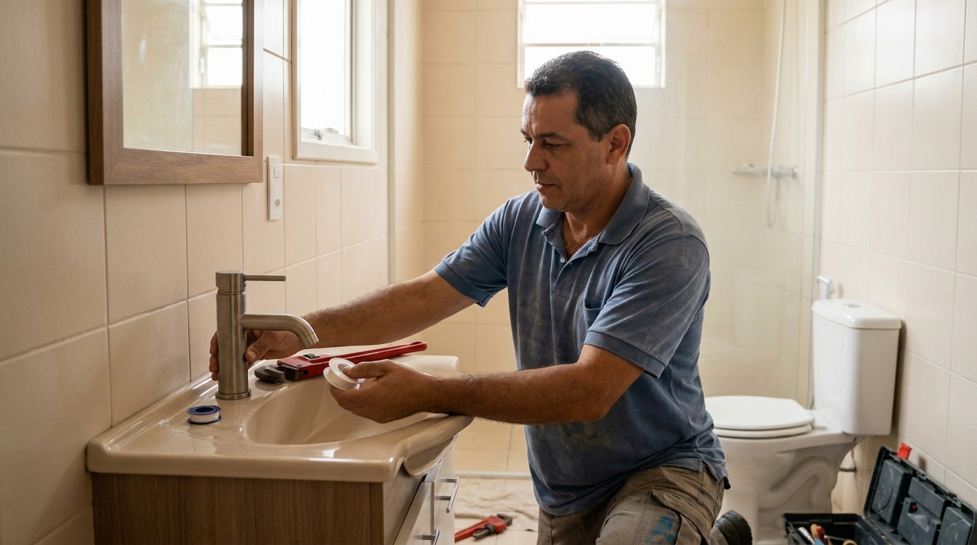 Instalação de torneira profissional em Aracaju‑SE